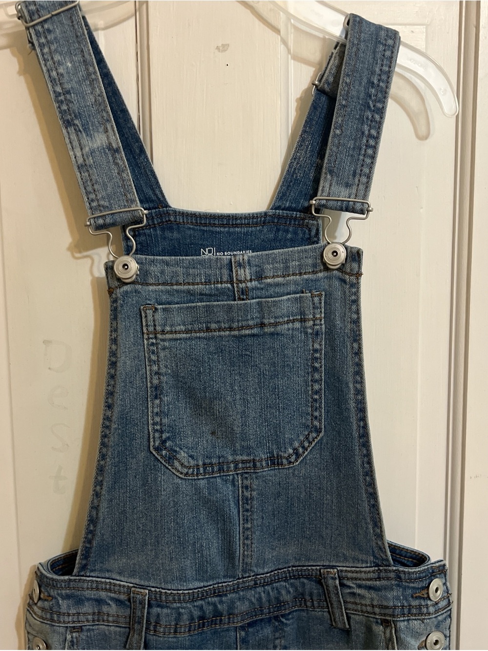 No Boundaries Medium Blue Denim Overalls